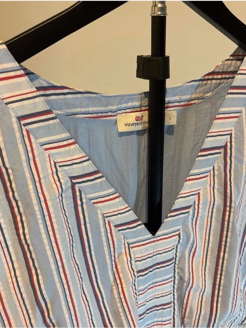 Vineyard Vines Striped Sleeveless Tiered Dress Women’s Large Blue Red White - Picture 5 of 9